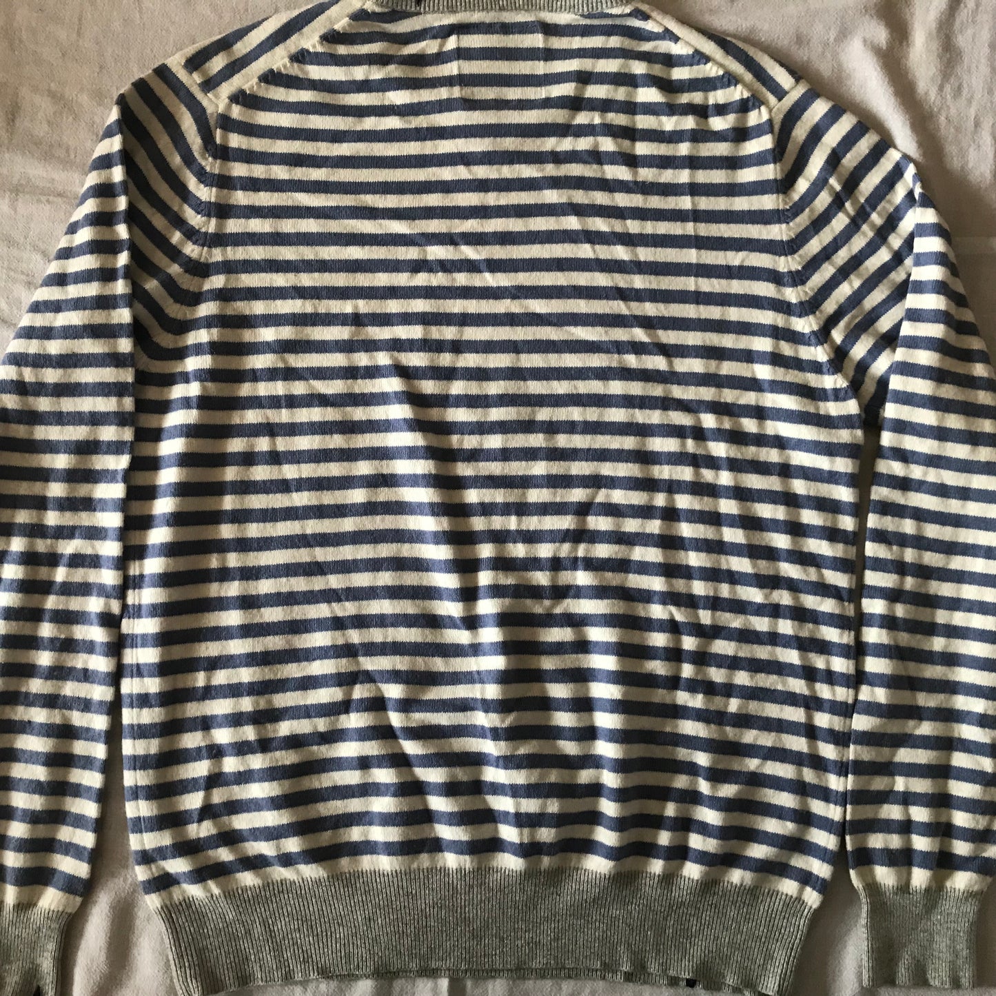 SUN 68 CROWN NECK MEN'S PULLOWER SWEATR LARGE SIZE STRIPED COTTON CASHMERE BLEND