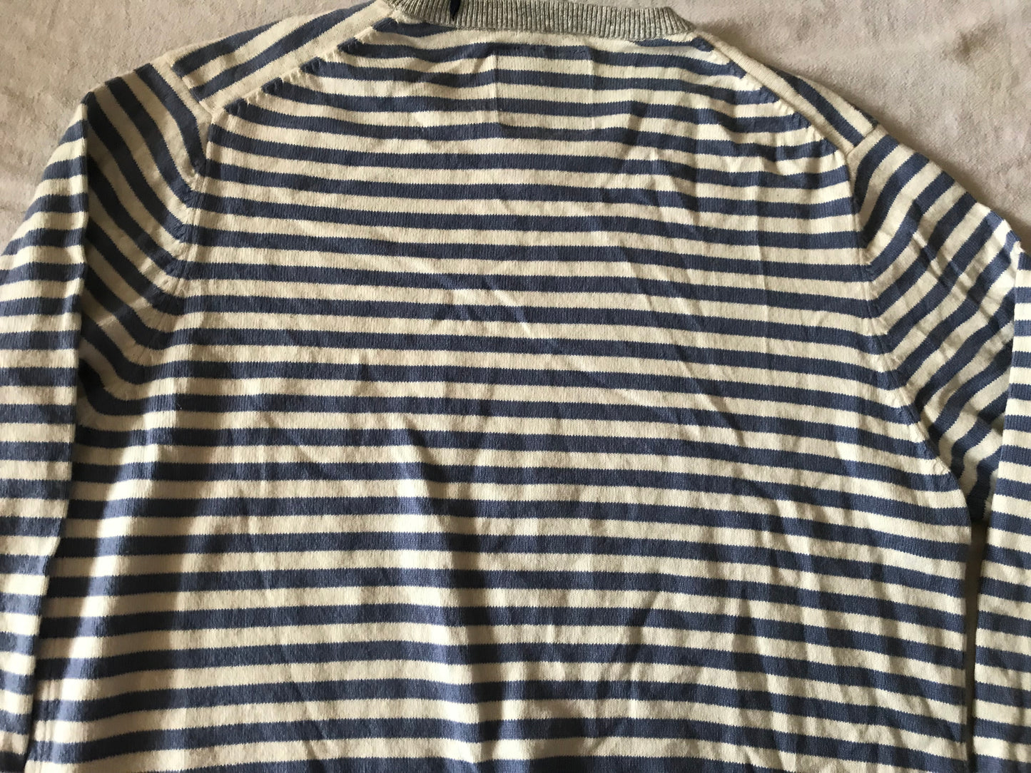 SUN 68 CROWN NECK MEN'S PULLOWER SWEATR LARGE SIZE STRIPED COTTON CASHMERE BLEND