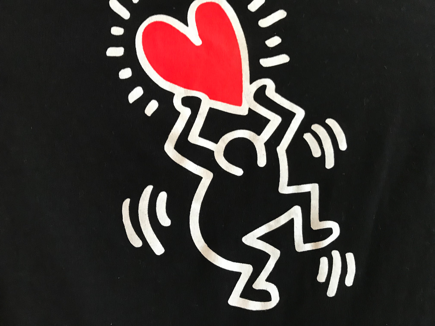 KEITH HARING WOMEN'S PRINTED BLACK T-SHIRT SLIM MEDIUM SMALL SIZE - ARTS T-SHIRTS