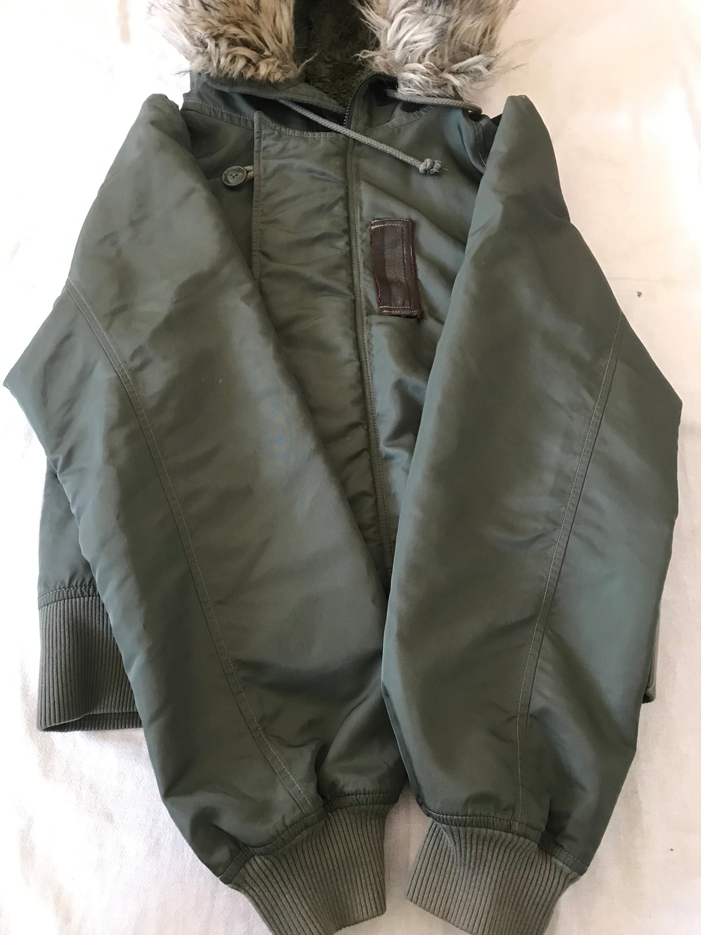 RALPH LAUREN DENIM AND SUPPLY MEN'S OR UNISEX OLIVE GREEN HOODED BOMBER  JACKET WINTER SIZE SMALL US