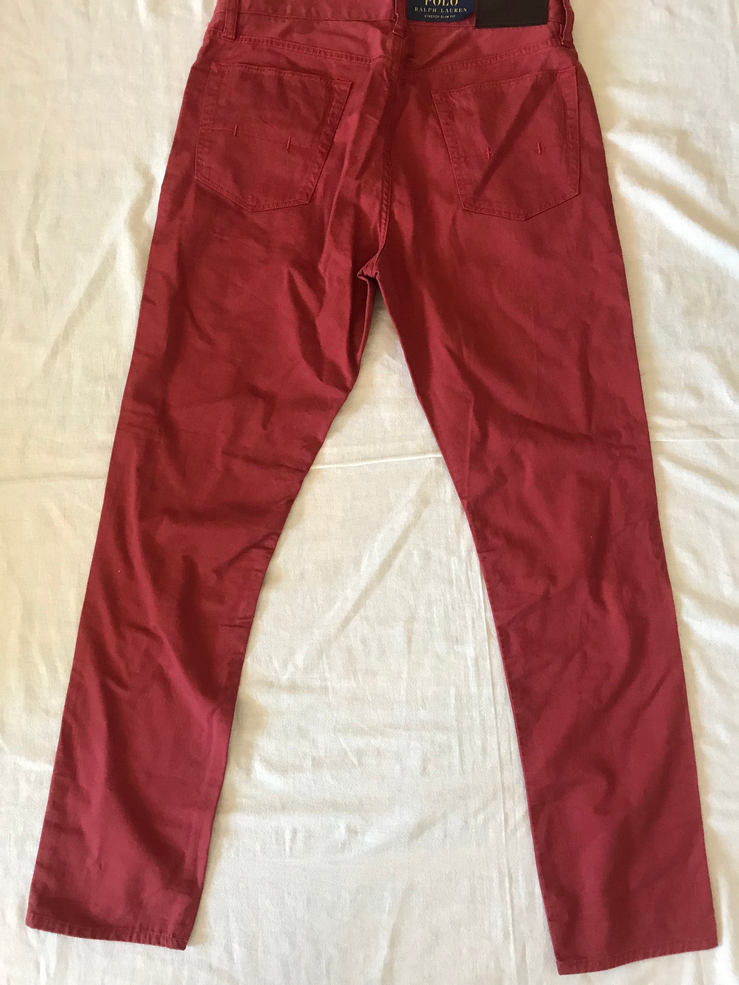 POLO RALPH LAUREN ROSE RED MEN'S PANTS STRETCH SLIM FIT SIZE 32x32