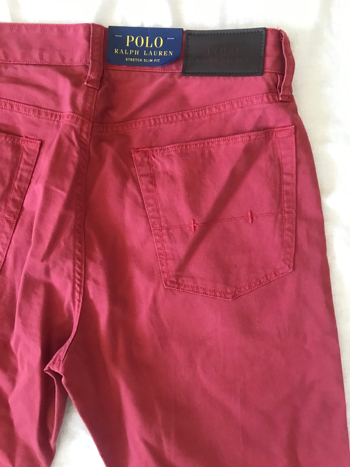 POLO RALPH LAUREN ROSE RED MEN'S PANTS STRETCH SLIM FIT SIZE 32x32